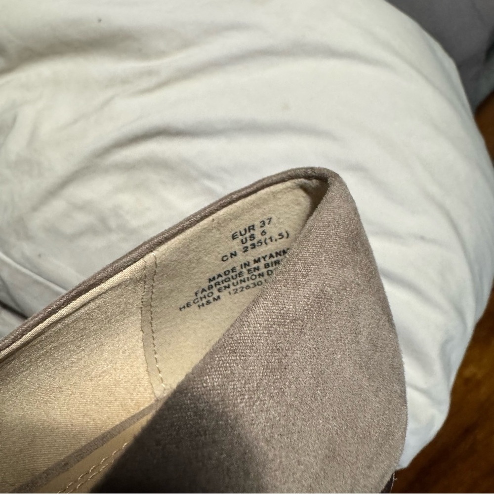 H&M Suede-Look Mary Jane Flats – Taupe – EU 37 / US 6 (Fit More Like 6.5–7) - Picture 6 of 7